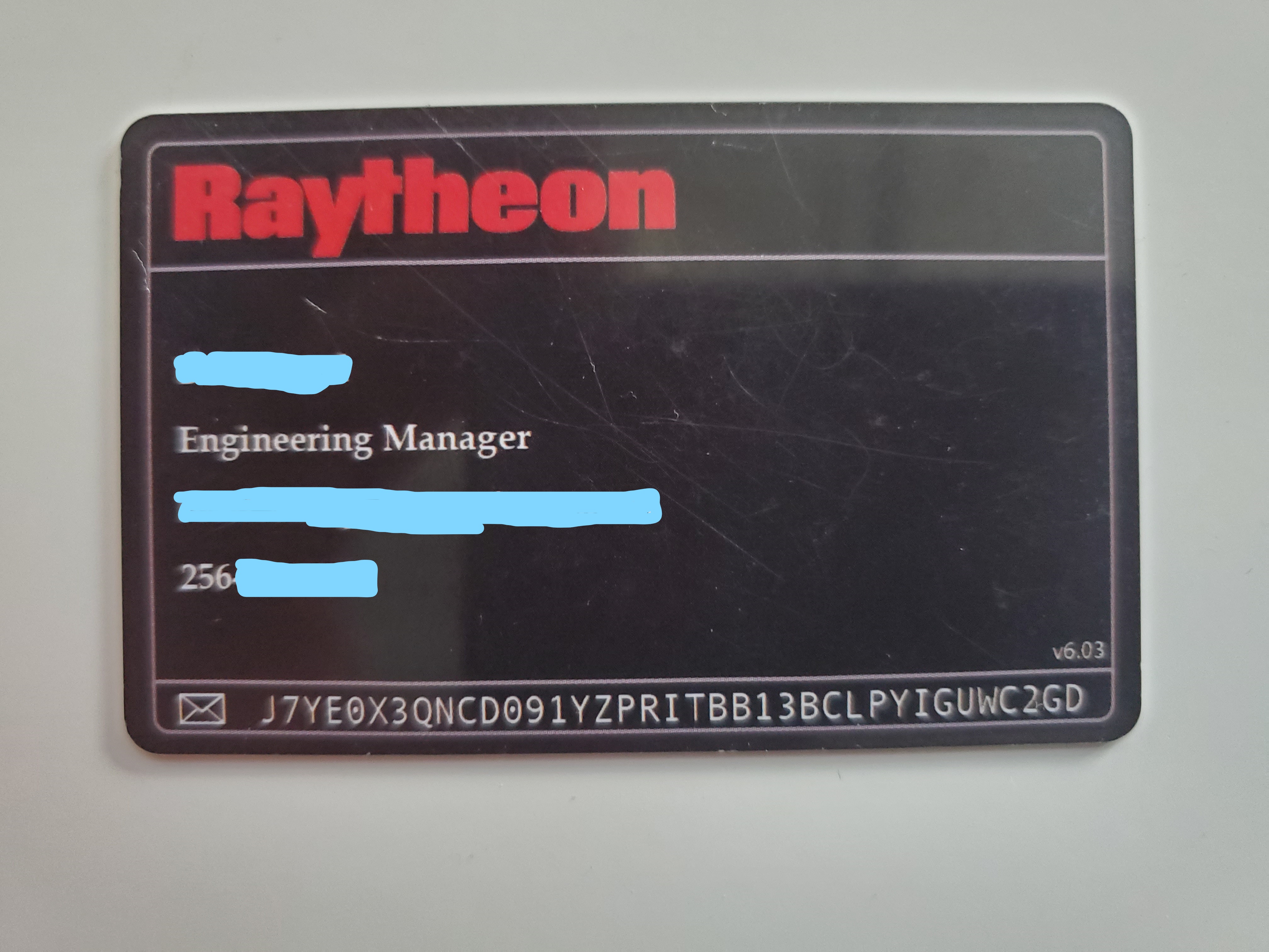 Raytheon Card Front